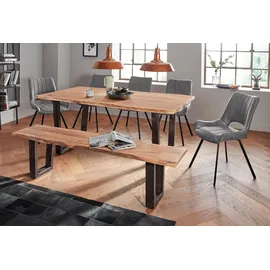 MCA living Bank MCA LIVING "CALABRIA", braun (antik gewischt, akaziefarben), B:180cm H:47cm T:40cm, Massivholz, Sitzbänke