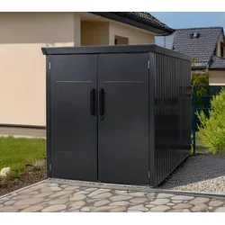 Westmann Metall Fahrradgarage Velos 1 | Schwarz | inkl. Boden | 133x222x151 cm