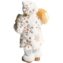 Beliani Dekofigur Weihnachtsmann weiß / gold