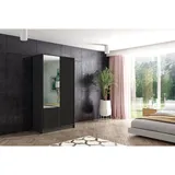 altdecor Kleiderschrank, Schwarz, Holzwerkstoff, 102x200x51 cm Schlafzimmer, Kleiderschränke