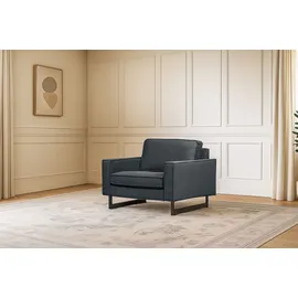 Home Affaire Loveseat HOME AFFAIRE "Pinto 105 cm, Cord, Chenille, Lederoptik", blau (rauchblau), B:105cm H:85cm T:97cm, Kunstleder (65% Polyester, 35% Lederfasern);Cord (92% Polyester, 8% Polyamide), Sessel, mit Keder, Metallfüßen und auch in Cord Bezug erhältlich
