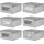 mDesign Aufbewahrungsbox 6er Set grau