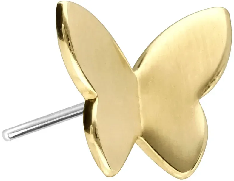 14 Karat Gold Aufsatz mit Titan Push Pin SCHMETTERLING
