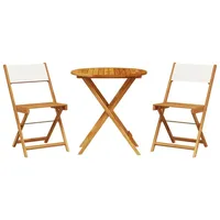 vidaXL Bistro-Set 3-tlg. Cremeweiß