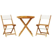 vidaXL Bistro-Set 3-tlg. Cremeweiß