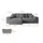 altdecor Ecksofa Cord 2-Sitzer Dunkelgrau