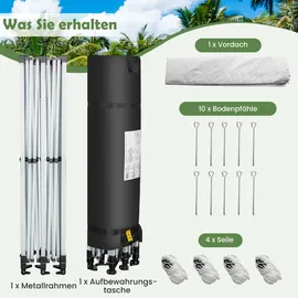 Costway Faltpavillon 3 x 6 m inkl. 4 Seitenteile Weiß/Silber