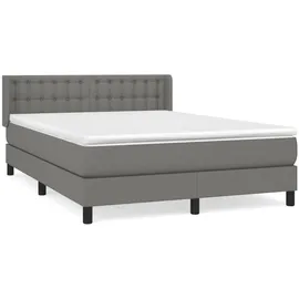 vidaXL Boxspringbett 140 x 200 cm Dunkelgrau