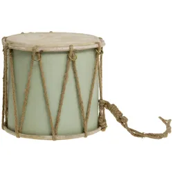 Chic Antique Vintage Trommel mit Leder handgemacht, H18/Ø 20 cm verte