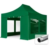 TOOLPORT Faltpavillon 3 x 4,5 m inkl. 4 Seitenteile Dunkelgrün