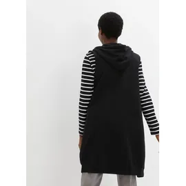 bonprix Long-Sweatweste mit Kapuze, Baumwoll-Mischung, 2-Wege-Zipper