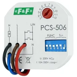 Zeitrelais Multifunktionsrelais Heizung Beleuchtung Relais mit 8-Funktionen Relay F&F PCS-506 5380