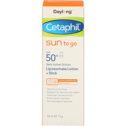 Daylong, Sonnencreme, Cetaphil Daylong Sun to go liposomale Lotion + Stick SPF 50+, 20 ml Lösung