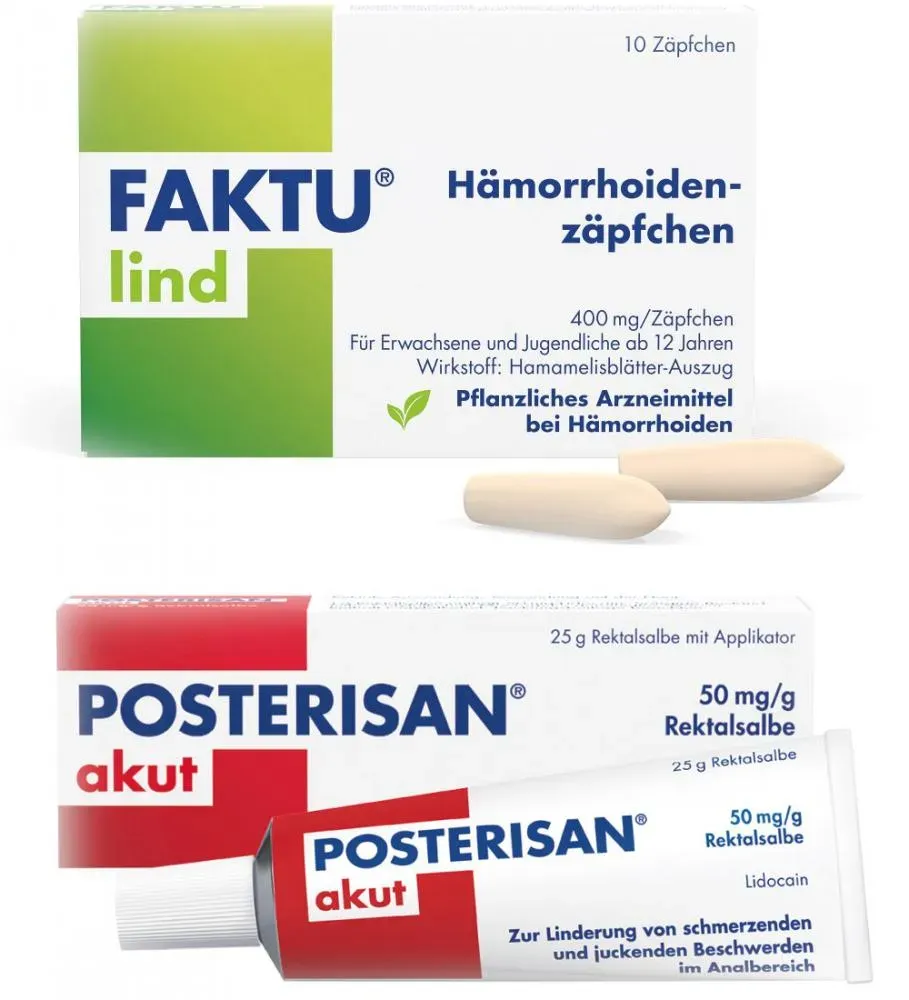 FAKTU lind Hämorrhoidenzäpfchen & Posterisan akut Set