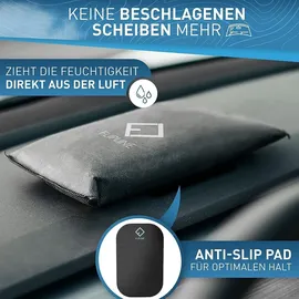 FlipLine Auto 1kg [Made in Germany] +ANTI-RUTSCH-PAD wiederverwendbarer Auto Entfeuchter (40% Absorption) gegen beschlagene Autoscheiben - Schwarz