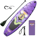 Stand Up Paddling Board Inflatable SUP Board Set, 320 x 82 x 15.5 cm, Load Weight Capacity up to 170 kg, Extra Package and Safty Line, Adjustable Paddle and Pump Included.