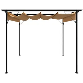 vidaXL Pergola mit Ausziehbarem Dach Taupe 3x3 m Stahl 180 g/m2