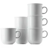 Thomas Porzellan Geschirr-Set Trend weiss Becher mit Henkel groß 0,36 l Set6, Porzellan weiß