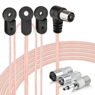 BINGFU UKW Radio Antenne FM Zimmerantenne Wurfantenne Dipolantenne mit 3 Adapter Kompatibel mit Yamaha Denon Pionier Marantz Bose Wave Musiksystem Stereo Innenempfänger Audio-Radio-AV-Empfänger