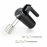 ROSMARINO Handmixer Handrührer: 7 Geschwindigkeiten, Turbofunktion, Edelstahl-Knethaken, 300,00 W schwarz