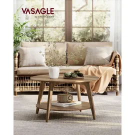 VASAGLE Couchtisch Weiß MDF 80 x 45 cm