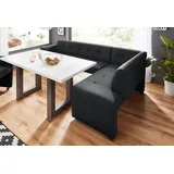 exxpo - sofa fashion Barista 197 x 82 x 265 cm Lederfaserstoff langer Schenkel links schwarz