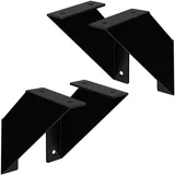ML-Design Regalhalterung 4er Set 15 cm Schwarz, Metall, dreieckige Regalwinkel, schwebende Wandhalterung 90°, Wandkonsole Hängeregal Regalstütze