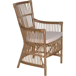 Esszimmersessel, braun, B:55cm H:96cm T:62cm, Bezug 100% Polyester, HOFMANN LIVING AND MORE, Sessel, Handgeflochten
