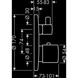 Hansgrohe Axor Steel Thermostat-Wannenbatterie (38720800)