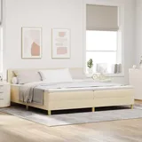 vidaXL LED Boxspringbett 200 x 200 cm Creme