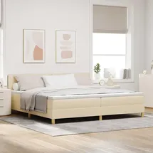 vidaXL LED Boxspringbett 200 x 200 cm Creme