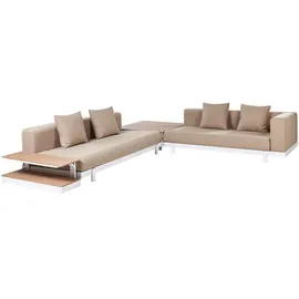Beliani 5-Sitzer Lounge Set Aluminium weiß beige