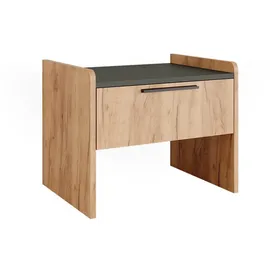 Vicco Sitzbank, Roman, Goldkraft Eiche/Anthrazit, 53.5 x 41.1 cm mit 1 Schublade