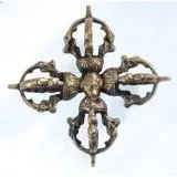 Berk Doppel - Dorje ca 9 cm aus Messing - wichtiges Requisit fr buddhistische Rituale