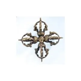Berk Doppel - Dorje ca 9 cm aus Messing - wichtiges Requisit fr buddhistische Rituale