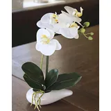 artplants.de Kunst Orchidee Phalaenopsis ZARMINAH in Keramiktopf, weiß, 30cm - Seidenblume Orchidee - Orchidee künstlich