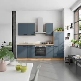 Nobilia Küchenleerblock Easytouch, Blau, Eiche, Metall, 3 Schubladen, nur wie online abgebildet bestellbar, 270 cm, Blauer Engel, Pefc, Goldenes M, Made in Germany, DGM-Klimapakt, seitenverkehrt erhältlich, vormontierter Korpus, Anti-Fingerprint, Küchen,