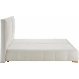 Home Affaire Boxspringbett HOME AFFAIRE "Wehma", beige (natur), B:210cm L:213cm, Struktur fein (100% Polyester), Komplettbetten, Boxspringbett, inkl. Topper in 3 verschiedenen Matratzen, auch in Samtstoff