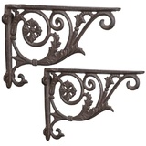 moritz Regalwinkel Wandwinkel Wandregal 18 cm x 26,5 cm Regalträger Regalhalter Wandträger aus Gusseisen braun