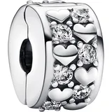 Pandora 792235C01 Silber Clip Unendliche Funkelnde Herzen