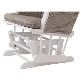 Mendler Relaxsessel HWC-C76 Cord 52 x 100 x 80 cm hellgrau mit Hocker