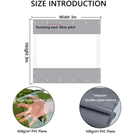 ele ELEOPTION Transparente Abdeckplane 420 g/m2 Grau