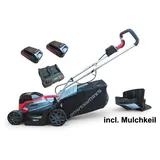 Powerworks Rasenmäher 35cm P40LM35K2X inkl 2x2,0Ah Akkus Mulchmäher