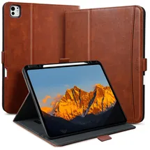 zinibri Handgemacht Hülle für iPad Pro 11 Zoll M5/M4 (2025/2024) Braun