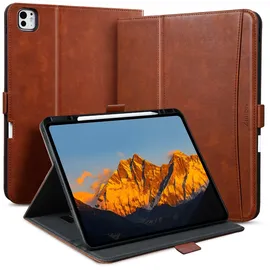zinibri Handgemacht Hülle für iPad Pro 11 Zoll M5/M4 (2025/2024) Braun