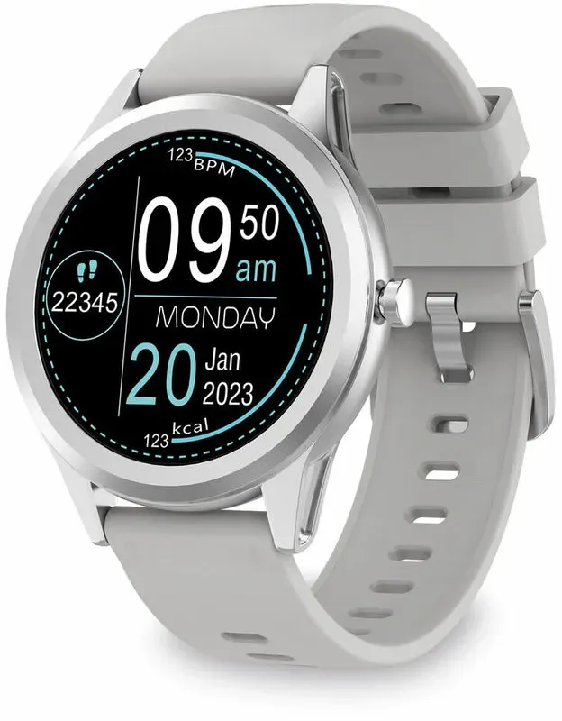 Smartwatch KSIX 1,28" mit Herzfrequenz- und Blutsauerstoffsensor, Grau