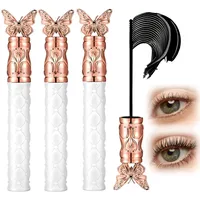 Wimpernserum, Mascara Wimperntusche Wasserfest Schwarz, Wischfest Overrich Lash Serum für Volumen und Definition (3PCS)