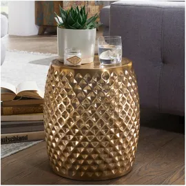 FineBuy Beistelltisch Wohnzimmertisch Alu Tisch Ablagetisch Couchtisch