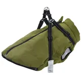 vidaXL Hundemantel mit Geschirr Wasserdicht Armeegrün 4XL