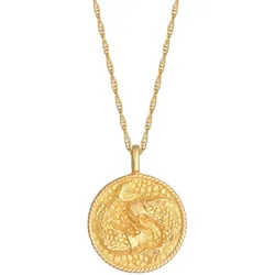 Elli Sternzeichen Fisch Astro Münze 925 Silber goldfarben Damen 